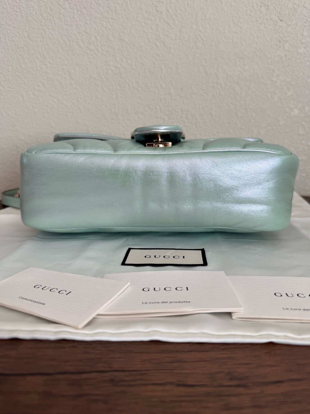 GUCCI GG Marmont Limited Edition Iridescent Calf Leather Chain Bag - Picture 9 of 10